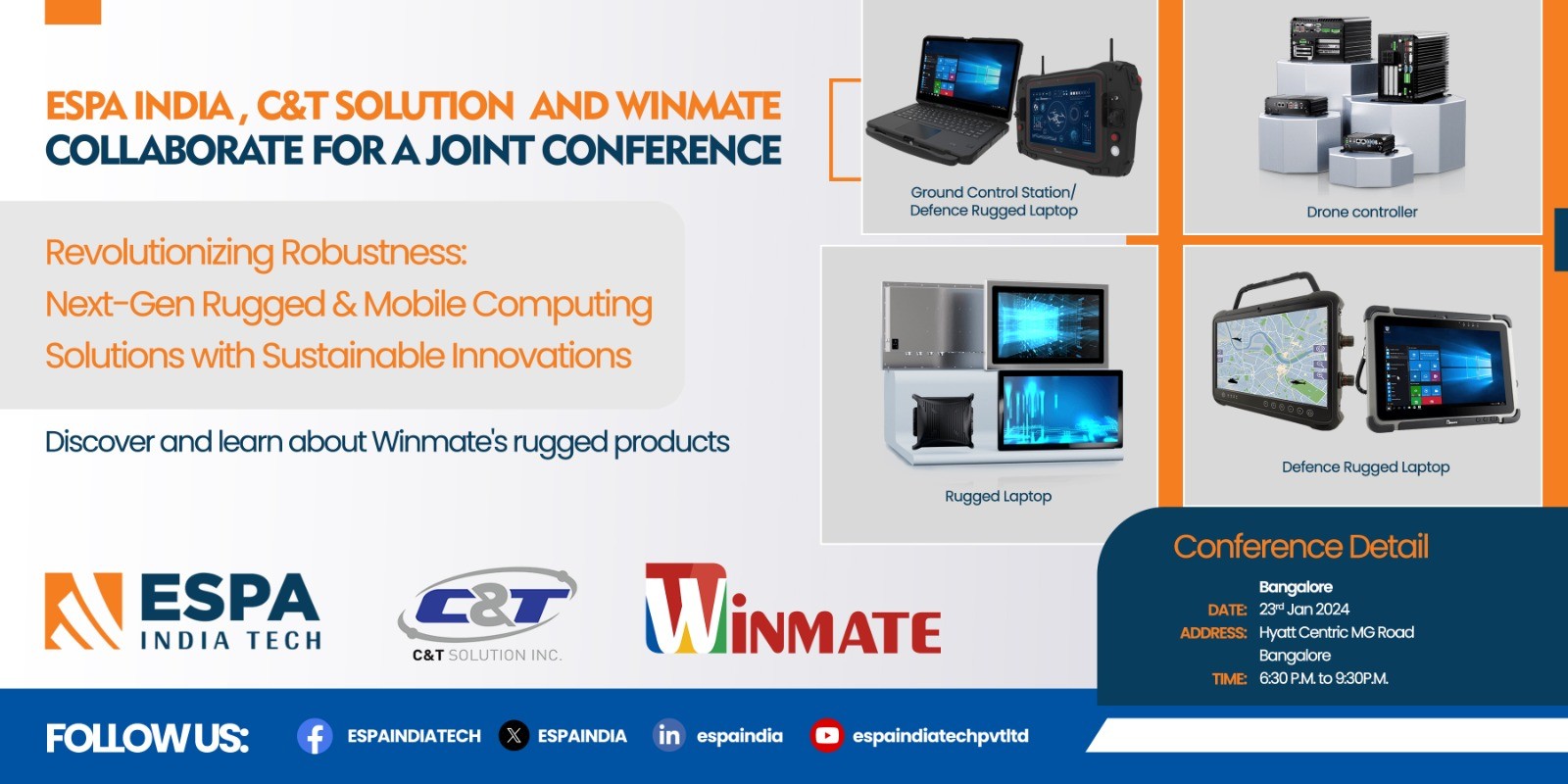 ESPA India Tech, C&T and Winmate Inc Collaborative seminar : Advancing Rugged Computing Technology for Defense and Marine Innovation Discover and learn about ESPA’s rugged products - ESPA India